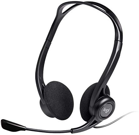 Logitech 960 Casque Filaire, Ecouteurs Stéréo avec Micro Anti-Parasite, USB, Poids Léger, Commandes Intégrées sur le Cordon, PC/Mac/Portable - Noir (Reconditionné)