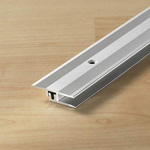 HORI® Bodenprofil Übergangsprofil I Aluminium-Bodenleiste in Silber, Champagne und Edelstahl I passend für Vinyl, Laminat, Parkett I Übergangsprofil Bodenbelagstärke: 4-9 mm I Alu Silber Alu Edelstahl
