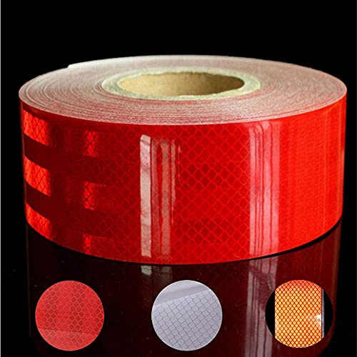 Reflektierendes Klebeband, 10Mx5cm Wasserdicht Reflektierende Aufkleber, Selbstklebende Sicherheitsband für Auto LKW Motorrad Boot Fahrrad anhänger Camper Balance Kinderwagen Helme auf Nacht(rot)