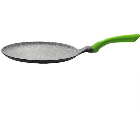 COTBY Crepe Pancake Pan Padella in Alluminio,Piatto per Pizza Antiaderente in Pietra,per Torta,Bistecca,Uova Fritte Perfette per la Colazione Padella (Colore:Nero) (Verde)