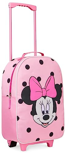 Disney Stitch Kinderkoffer Mädchen Jungen - Trolley Handgepäck Reisekoffer Kinder mit Rollen Kabine Tasche für Urlaub Offizielle Stitch Fanartikel - 47x30x17cm (Rosa Minnie)