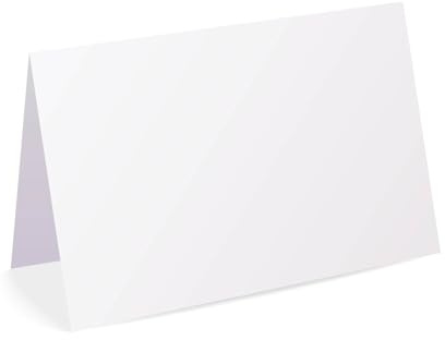 60 x Blank Place Cards for Weddings, Events & Parties – 300gsm Uncoated Card – 85mm x 55mm – Creased Tent Cards for Table Settings – Punkcards
