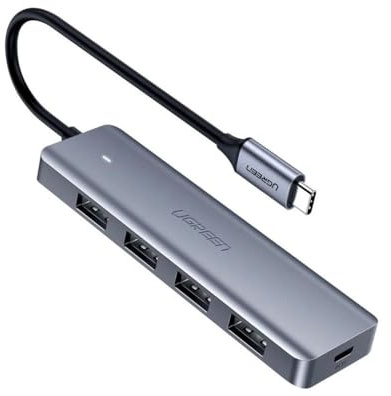 UGREEN Hub USB-C para 4X USB 3.0 Gen 1 Gris