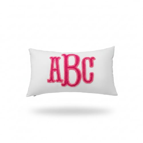mia'spillow lab Monogrammed Pillow, Custom Wedding Gift Punch Needle Embroidered Pillow, Personalized Monogram Gift for Couple, Letter Pillow, Housewarming