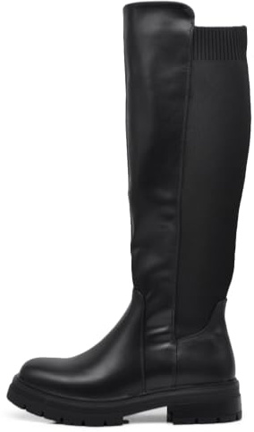 IF Fashion Winterstiefel Damenstiefel Stretch Stoff Elastische Wade G663, 670 schwarz, 39 EU