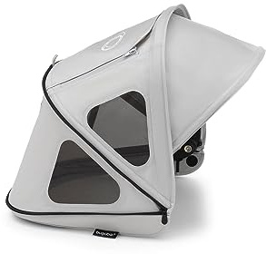 Bugaboo Dragonfly Sonnendach mit Lüftungsfenstern, ausziehbar für zusätzlichen und optimalen Sonnenschutz, wasserabweisend, Misty Grey | Optimaler Sonnenschutz, wasserabweisend, Misty Grey