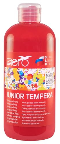 AERO Tempera monocolore, rosso porpora, 0,5L, non tossico, colori brillanti e intensi, altamente pigmentato, verniciabile con acqua, adatto a numerose tecniche di pittura