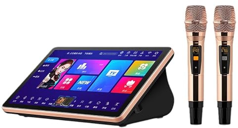 CHANGLKJ 18,5-Zoll-Karaoke-System, Kapazitive Touchscreen-Karaoke-Maschine Mit Leistungsverstärkerfunktion Und DSP-Hallmikrofonen, Premium-Soundeffekt Und 4T-Speicher, Für Familien-Barpartys