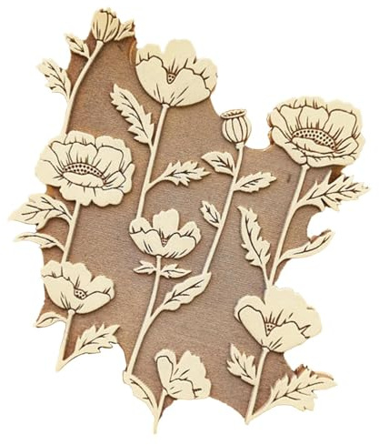 Herbarium Holzstempel - Herbarium Stempel - Blumen- und Pflanzenstempel | Kreative Blumenstempel | Holzstempel Vintage Blumen für Textildruck, Dekorieren von Grußkarten und Bastelprojekten