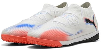 Puma Scarpe da Calcio Unisex Future 8 PRO Cage, Puma Bianco Puma Nero Rosso Brillante, 42.5 EU