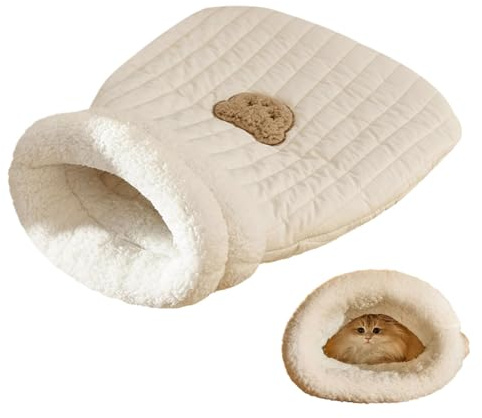 Katzenschlafsack Katzen Kuschelsack Warmer Katzenbett Waschbar Katzendecke Katzen Kuschelhöhle Katzenhöhle Katzen Schlafsack Haustierbett Für Katzen Und Kleine Hunde Unter 4,9 Kg M/L