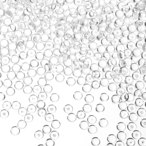 PATIKIL 1.1LB Marbres Plats, 7mm (0,28) Mini gemmes acryliques pour Remplissage vases Perles en Verre pour Aquarium, Distribution Table, décoration Maison Loisirs créatifs DIY Transparent