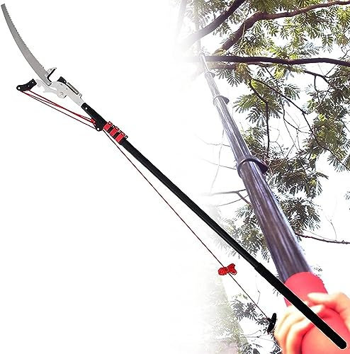 JXYQ Manual Pole Saws Extendable Tree Pole Pruner,Telescopic Pole Saw Extendable Telescopic Landscaping Pole Saw Tree Saw Long Reach Pole Pruning (Size : 18FT)