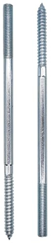 SKIR'CO (8 Stück) Stockschrauben M10 x 220 mm, Dübelschrauben mit Doppelgewinde, Doppelkopfschrauben