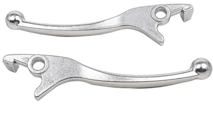Maneta Embrague Freno Moto Piezas Repuesto Universales Aluminio para Freno Disco Hidráulico Palanca Freno para Motocicleta Duradera Delantera Izquierda/Derecha para Exteriores(Silver Pair)