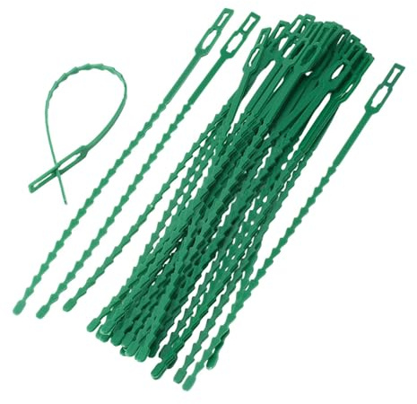 QZKJQDD 50 Stück Pflanzenbinder Verstellbare, Kabelbinder Garten Flexible, Pflanzen Anbinder Gartenbinder, Pflanzen Befestigung für Tomaten, Gurken Gartenpflanzen Wachstum Pflege