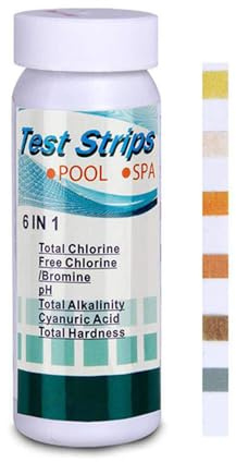 100 unidades de Ph para piscina, tiras de prueba de pH y cloro, medidor de agua para acuario, medición de dureza del agua, medición de ácido cianúrico