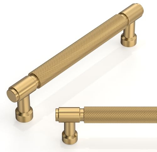 Talentedeco 10 Pack Champagne Bronze Cabinet Pulls 5 Inch(128mm) Kitchen Cabinet Handles Cabinet Hardware for Drawer Pulls