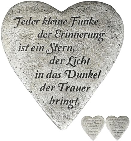 NETPROSHOP Grabschmuck Stein Herz mit liebevollem Text ca. 19 x 18 x 2,5 cm, Auswahl:Stern