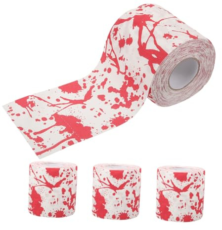 CLISPEED 4rollos Papel Higiénico Para Halloween Decoración De Mano Sangrienta Papel Higiénico De Colores Resistente Al Desvanecimiento Baño Rústico