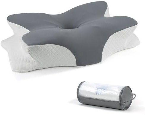Anluomafuy Cuscino Cervicale per Dormire, Cuscino Ergonomico Cervicale, Cuscino in Memory Foam, Comodo Cuscino, Cervicale di Supporto, Supini e Proni con Federa Sfoderabile e Lavabile