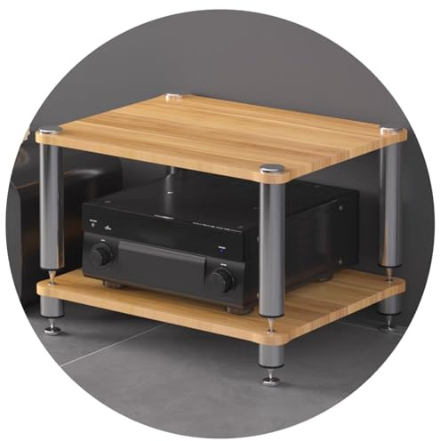 Professional Hi-Fi Rack Amplifier Stand AV Equipment Shelf, 2/3/4-Tier Audio Storage Cabinet With Anti-Vibration Feet For Receiver Turntable Speaker Home Theater(Wood,60 * 48 * 40cm(2Tier))