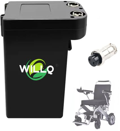 WILLQ Batería Repuesto Iones Litio 24V 6Ah 8Ah 10Ah 12Ah 15Ah para Silla de Ruedas eléctrica con Puerto GX16 para Kit de Motor 50W 150W 250W 360W,24v6ah