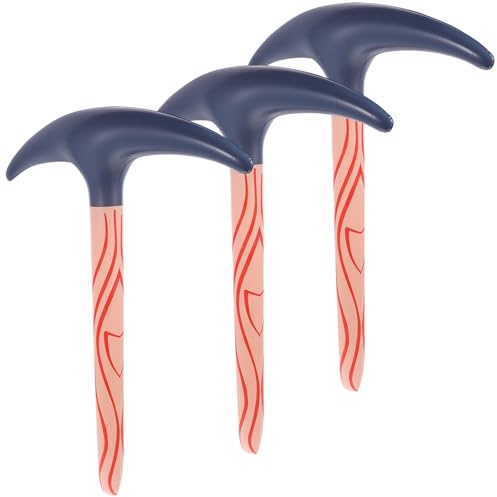 KONTONTY Giocattolo Gonfiabile Piccone 3 Pezzi in PVC per Feste, Accessori Decorativi per Party, Bomboniere Riutilizzabili per Intrattenimento e Gioco Motorio
