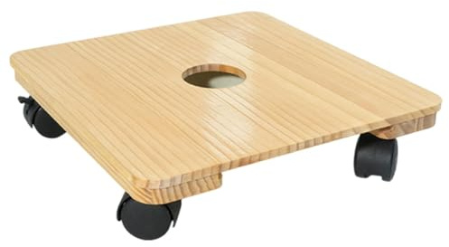 perfk Support pour Plantes en Pot à roulettes avec bac de récupération d'eau, Portable, carré et Mobile, pour Pots de Fleurs, 41 Cm X 41 Cm X 7.5