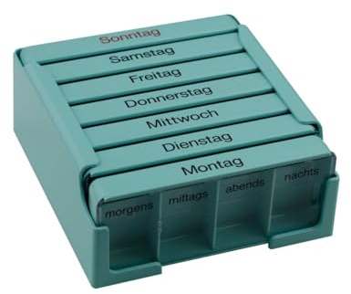 Sundo Homecare GmbH Medi 7 Medikamentendosierer für 7 Tage mit 7 Fächern, Dosierhilfe für Tabletten