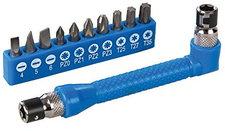 Silverline 599368 Set Portapunte per Cacciavite Angolare, Nero, 105 x 30 mm