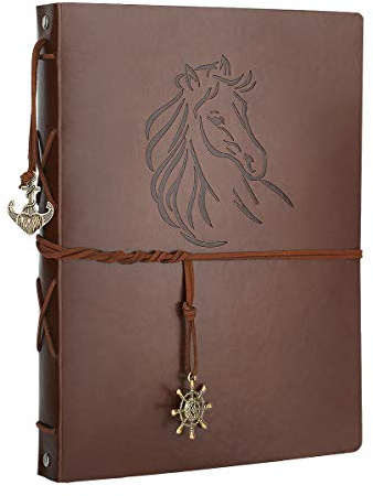 Album Photos, AIOR Album Scrapbooking Mariage Album Scrapbook Original en Cuir Vintage avec 60 pages noires, DIY Adhesif Souvenir Livre Cadeau Original Anniversaire Noël pour Femme Homme Maman Fille