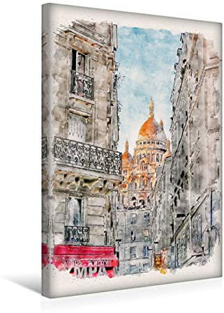 Premium Textil-Leinwand 30 x 45 cm Hoch-Format Paris Sacré-Cœur de Montmartre, Leinwanddruck von Peter Roder