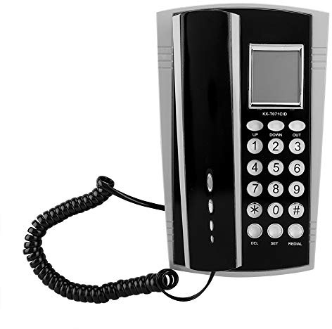 Exliy Téléphone Filaire, téléphone supplémentaire avec Fonction Flash, Support Mural pour répondeur et Bureau Plat, Téléphone Filaire Filaire pour Filaire(Noir)