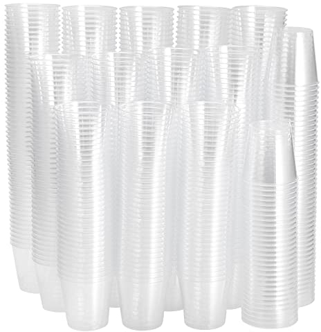 PINGEUI 600 Pack 1oz Clear Plastic Shot Cups, Mini Shot Glasses Containers for Drinks, Jelly, Sample, Sauce, Dipping