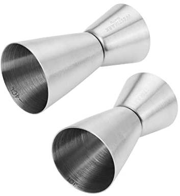 Westmark 2 Petits Verres Doseurs/Mesureurs pour Bar, Jigger pour Cocktails, 2 Mesures chacune : 2/4 cl et 2/3 cl, Acier inoxydable, Argenté, 627722E7