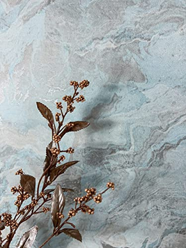 Newroom Vliestapete Türkis Marmoroptik Maritim Tapete Wohnzimmer | Metallic-Glanzschimmer, feine Stoffoptik, fließende Adern, Blaugrau-Akzente, Mustertapete, Wandtapete, Schlafzimmer, Bad