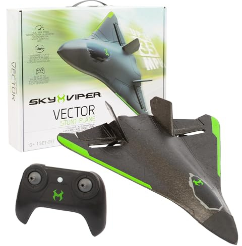 Giochi Preziosi Vector Stunt Jet, Aereo RC Telecomandato per Bambini, Velocità 50Kmh, Acrobazie con Pulsante Stunt, Struttura Resistente agli Urti, Ricaricabile via USB