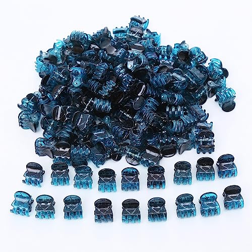 Wambere 50 Stück Mini Haarspangen Klaue Haarspange Klipsen Haarklammer Haar Schmuck Haarklammern Mädchen Kinder Haarspangen Haarclips Damen für Mädchen Frauen Zubehör Tägliches Tragen,Blau
