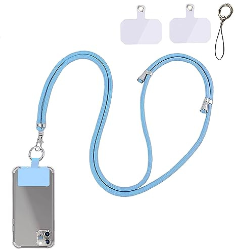 Handy Umhängeband, Universal Handykette - 1.5m Verstellbar Abnehmbar Zum Umhängen Für Alle Standard Handyhüllen (Hellblau)