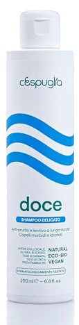 CESPUGLIA, Doce Shampoo Delicato ad Azione Lenitiva e Anti-Prurito, Protettivo della Cute, Shampoo per Cute Sensibile, Capelli Morbidi e Lucenti, adatto per Lavaggi Frequenti, Bio e Vegano, 200 ml