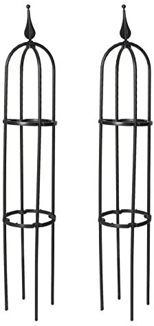 Blanketswarm 2-teiliges Gartenspalier für Kletterpflanzen, Garten-Obelisk-Spalier, Metall-Pflanzenspalier, Rostfreies Pflanzen-Klettergitter für Weinreben-Kletterhilfe Im Innen- und Außenbereich