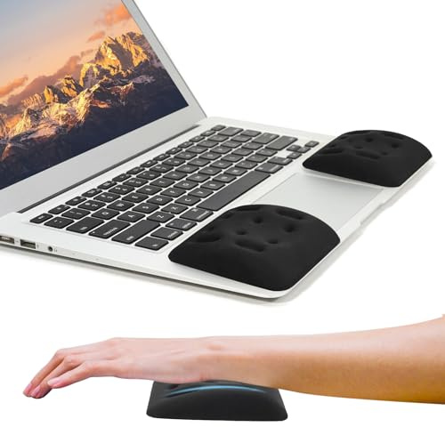 Ergonomische Handgelenkauflage für Laptop, verbesserte Laptop-Handgelenkstütze für Computertastatur, lindert Handgelenkschmerzen und Karpaltunnelsyndrom, Schwarz