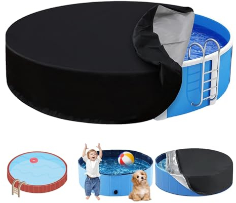 Abdeckung für Aufblasbare Pool Dach Runden,Poolabdeckung Rund für Kleinen Frame für den Garten,210D Oxford Winter Sommer Solar Schutzhülle Abdeckplane für Hund und Kinderpool (Size:10FT(305*20CM),Co