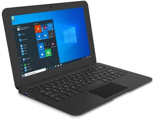 Mini netbook per notebook Windows 10 da 10,1 con 6 GB di RAM 64 GB SSD PC ultra sottile con mini PC Bluetooth Wi-Fi integrato,Black-3GB+64GB