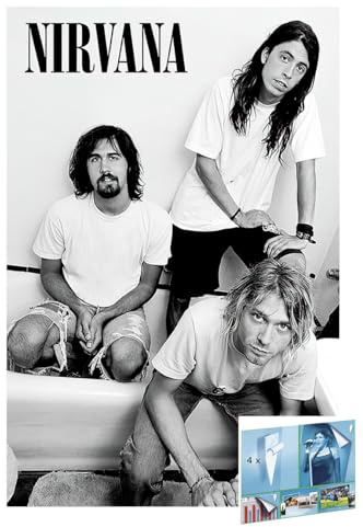 Nirvana – Affisch (kurt Cobain, Dave Grohl & Krist Novoselic – Bathroom) (storlek: 61 cm x 91,5 cm) (affischer och affischremsor)