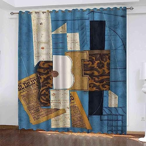 Vorhang, Kinderzimmer, 3D Geometrisches Mosaik Blau 2 X 117 X 230 Cm Kindervorhänge Mit Ösen, Polyestervorhänge, Wärmeschutzvorhang, Blickdichter Vorhang Mit Ösen, Kindervorhänge Für Wohnzi -3D8Q4T5C9