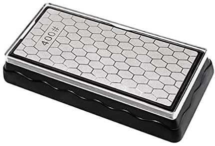 Gokoti Double-Sided Sharpening Stone,Whetstone Honeycomb Plate with Non-Slip Base(400/1000 Grit)