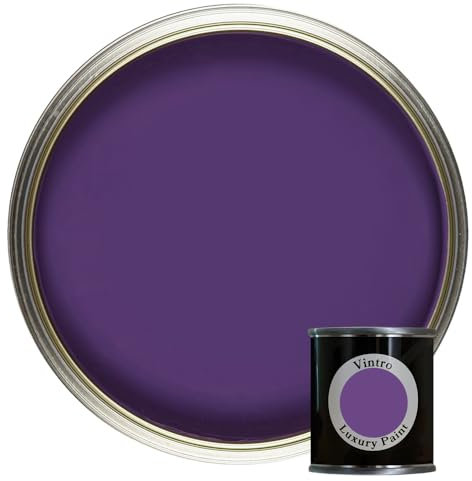 Vintro Paint | Luxury Matt Emulsion | Smooth Chalky Finish | Multi Surface Paint | for Walls, Ceilings, Wood and Metal | 125ml (Purple - Royal Purple)