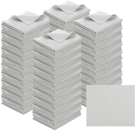 PATIKIL Paño De Limpieza De Microfibra para Gafas 7x6, Paquete De 200 Paños De Limpieza para Gafas Suave para Limpiar Pantallas para Lentes De Cámara Gafas Pantallas En Bolsa, Gris